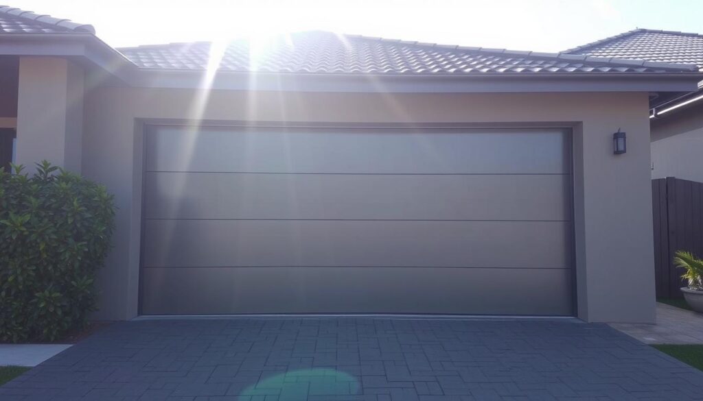 A residential garage door installation in Roodepoort, with a modern, sleek design. The door is made of high-quality materials, showcasing a seamless integration with the home's architecture. Sunlight filters through, casting a warm glow on the well-maintained driveway. The scene conveys a sense of quality, professionalism, and attention to detail, reflecting the competitive rates and expert craftsmanship offered by the local garage door installation service. A residential garage door installation in Roodepoort, with a modern, sleek design. The door is made of high-quality materials, showcasing a seamless integration with the home's architecture. Sunlight filters through, casting a warm glow on the well-maintained driveway. The scene conveys a sense of quality, professionalism, and attention to detail, reflecting the competitive rates and expert craftsmanship offered by the local garage door installation service.